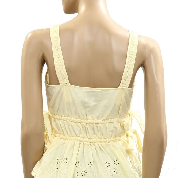 Damson Madder Jade Broderie Cami Blouse Top Berry Embroidered Yellow S-6 285345 - Picture 10 of 13